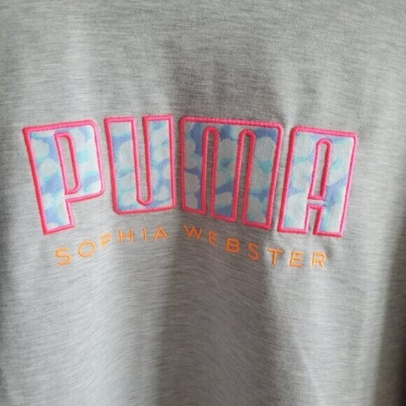 Puma x Sophia Webster Light Grey Heather Crewneck Sweatshirt Size M - Picture 4 of 8